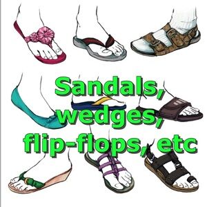 New or gently used sandals and spring/summer shoes